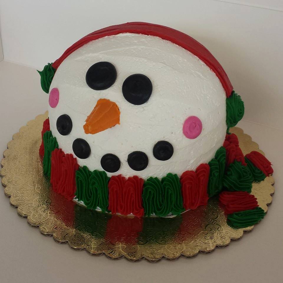 snow man cake ice cream holiday winter